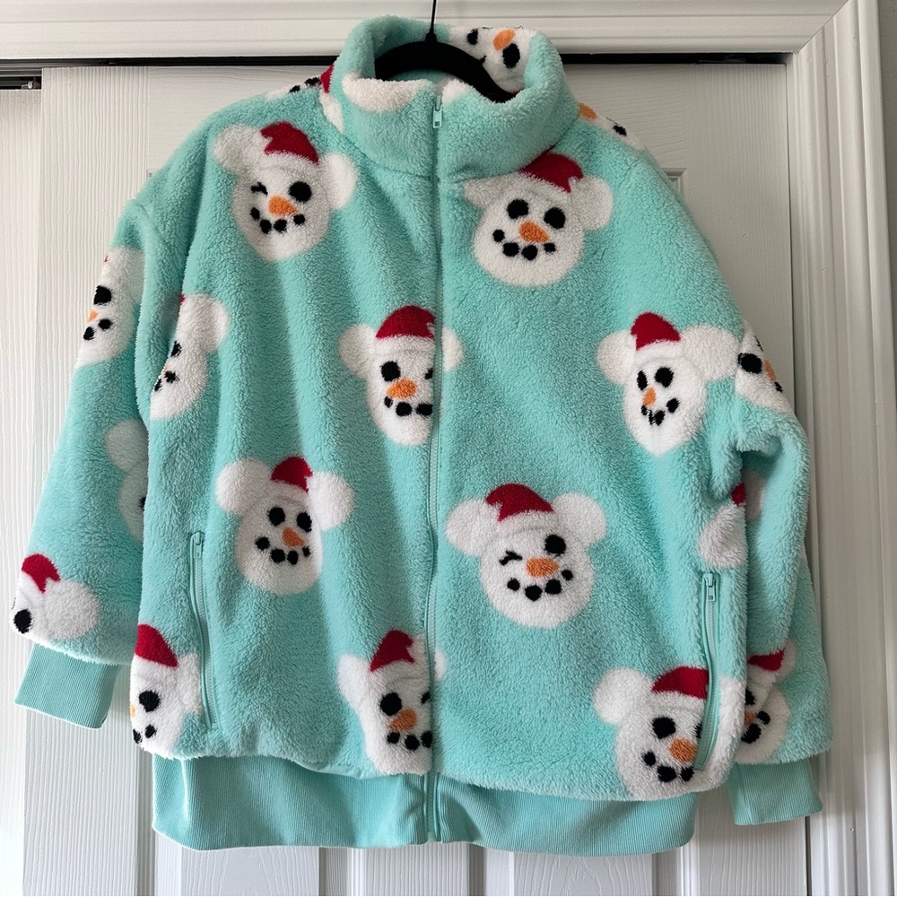 Disney 2024 Santa Mickey Mouse Snowman Sherpa Fleece Full-Zip Jacket - 1X